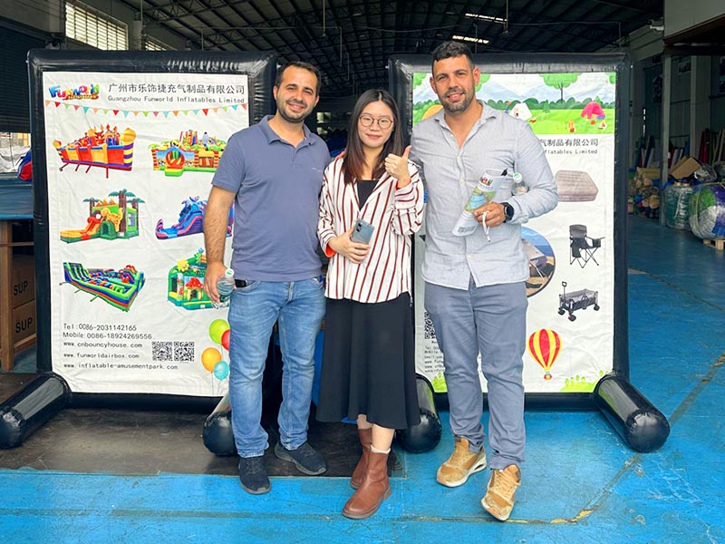 Spain client visit Guangzhou Funworld Inflatables Limited on 20th, March, 2025