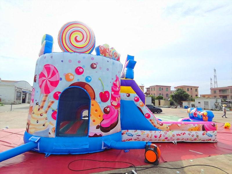 fun filled candy inflatable combo slide