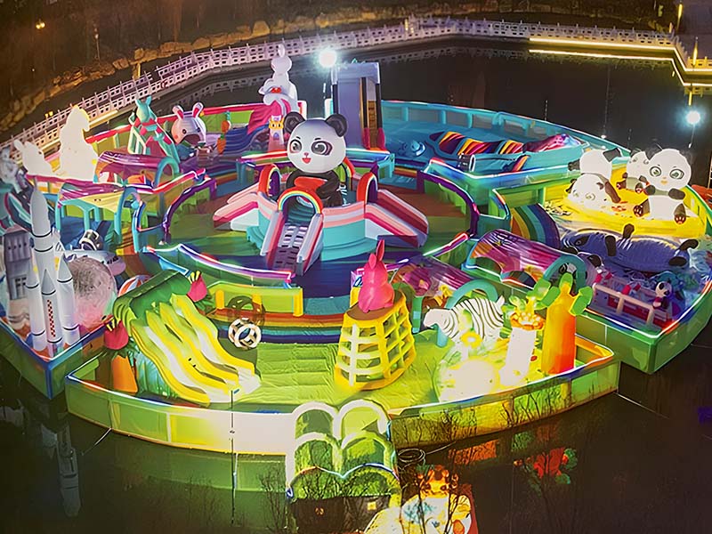 inflatable water park with slides