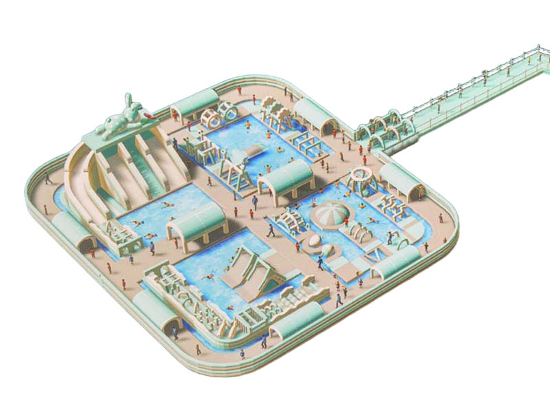 exciting inflatable water park