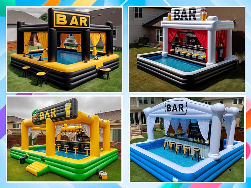 sun resistant inflatable pool bar