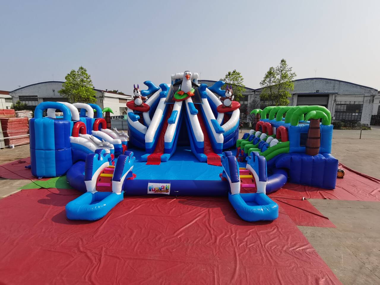 Multi-Color Animal Themed Inflatable Water Park--Making a Stunning Debut for a Cool Summer