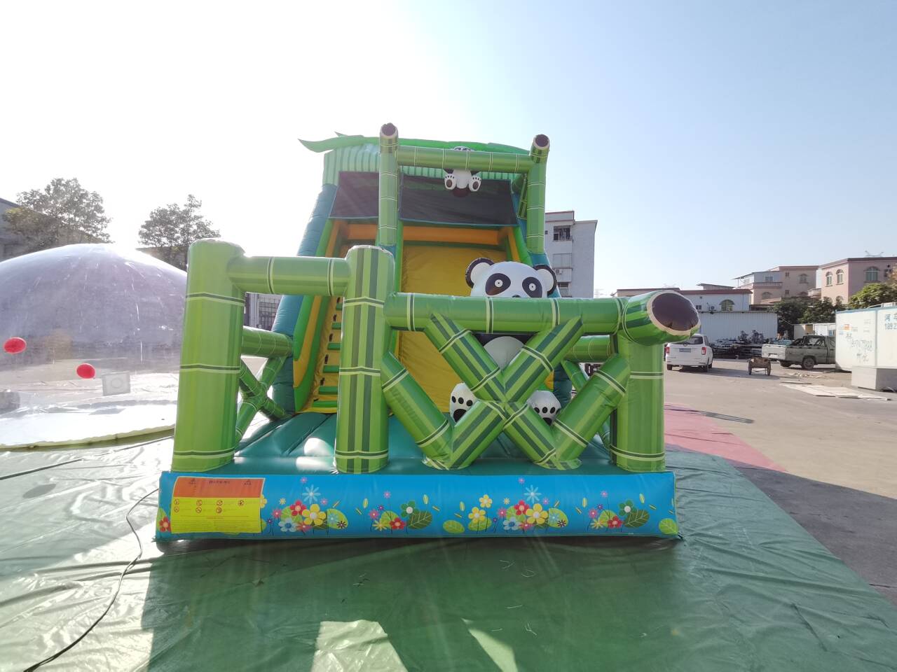 panda inflatable slide