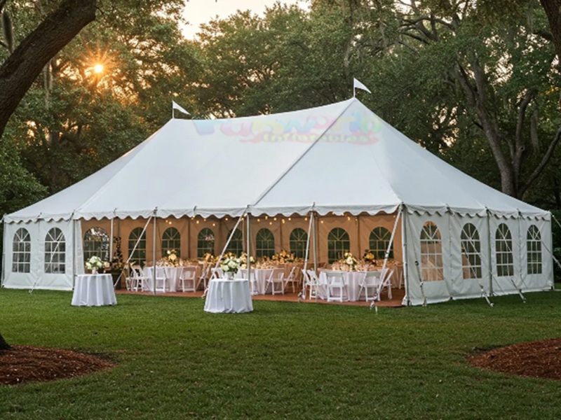 white frame event tent