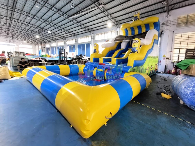 inflatable water slide pool